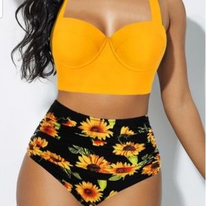 High waisted two piece swimsuit